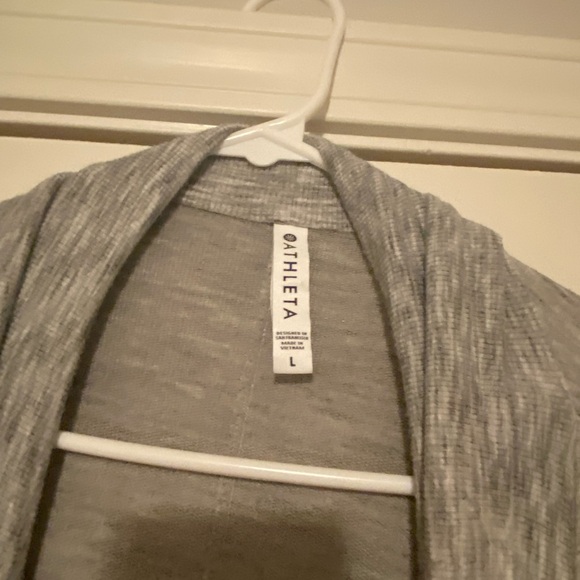 Athleta Sweaters - Athleta Gray Open Front Drape Cardigan Size L